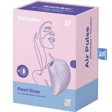 Stimolatore Pearl Diver Viola con Onde d'Aria e Vibrazioni